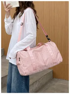 Rosa Stern Print Reise Sporttasche mit großer Kapazität Fitness Tasche für Damen Kurztrip