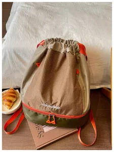 Grand sac à dos à cordon pour natation fitness et sport séparation sec et humide