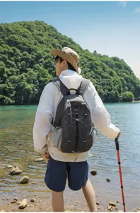 Outdoor large capacity hiking backpack for travel sports mountaineering and daily school use.
