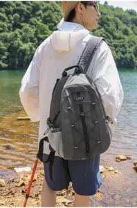 Outdoor large capacity hiking backpack for travel sports trekking grey durable book bag
