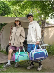 Large capacity travel duffel bag for men, waterproof outdoor sports fitness luggage bag.