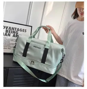 Large capacity travel duffel bag with separate compartment for gym, sports and short trips.