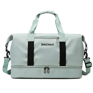 Large capacity travel duffel bag light gym bag wet dry separation weekend luggage for sports.