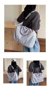 Expandable sports fitness duffel bag large capacity travel luggage lightweight shoulder bag.