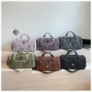 Waterproof travel duffel bag with dry wet separation, large capacity shoulder bag.