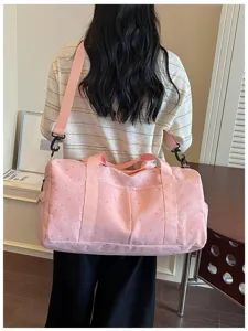 Rosa Stern Sporttasche Reisetasche mit Nassfach, große Kapazität für Fitness Sport und Kurztrips.