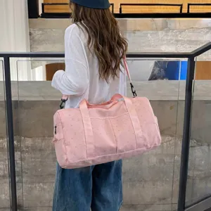 Rosa Sternenmuster Fitness Sporttasche, grosse Kapazitaet Reisetasche fuer Damen und Herren.