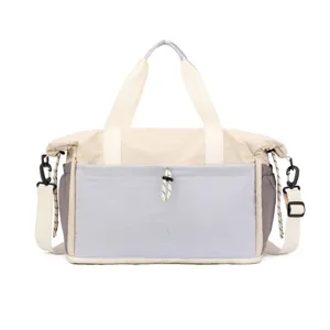 Large capacity travel duffel bag stylish shoulder bag portable weekend luggage bag for women