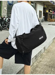 Large capacity travel duffel bag with wet dry separation for men and women daily use.
