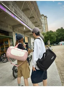 Large capacity travel duffel bag with wet and dry separation, lightweight and waterproof lifestyle.