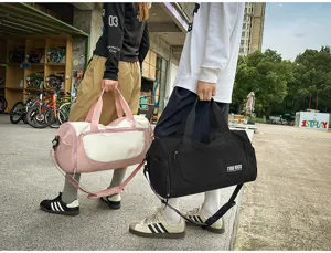 Large capacity travel duffel bag with wet dry separation, portable gym and sports bag.