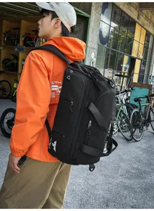 Large capacity nylon travel backpack 3-way multi-purpose casual sports daypack for men.