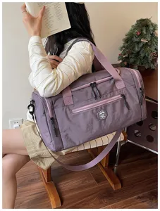 Waterproof travel duffel bag with dry wet separation large capacity shoulder luggage bag