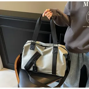 Grand sac de voyage de grande capacité pour hommes courts trajets fitness gris sac de sport