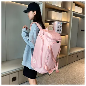 Pink multi-functional travel backpack designed for college students and daily outdoor use.