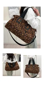 Modische Leopardendruck Damen Reise Sporttasche Yoga Handtasche Schultertasche neu.