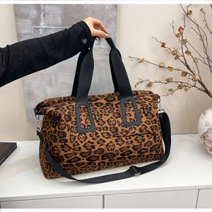 Leopardenmuster Reisetasche, große Kapazität Fitness Yoga Schulter Handtasche für Kurztrips.