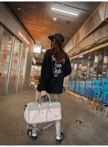 Gran bolsa de deporte para mujer, elegante bolsa de viaje para fitness y ocio diario.