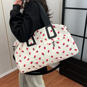 Kord Erdbeere Reise Reisetasche Grosse Kapazitaet Umhaengetasche fuer Damen Neu Style