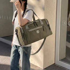 Waterproof travel duffle bag with wet dry separation, large capacity gym tote for sports.