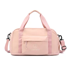Pink waterproof travel duffel bag large capacity gym fitness bag for women and men shoulder