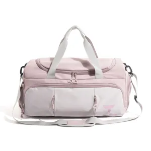 Multi-purpose large capacity nylon travel sports duffel bag, lightweight gym shoulder handbag.