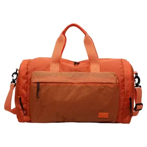 Large Capacity Waterproof Gym Duffel Bag Wet Dry Separation Travel Sports Bag Orange