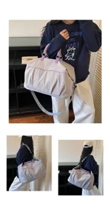Expandable travel duffel bag for women, waterproof gym bag with wet pocket, large weekender bag