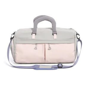 Gran bolso deportivo de gimnasio para mujer, bolsa de viaje casual con correa ajustable.