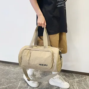 Große wasserdichte Reise-Sporttasche leichte einfarbige Fitnesstasche Damen Handtasche