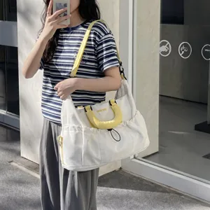 Bolso de viaje grande para mujer bolsa de hombro de lona informal de fin de semana fitness nueva