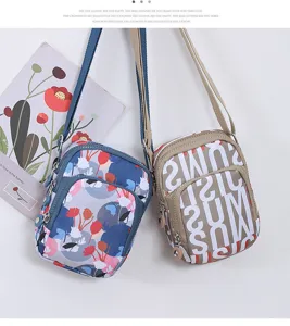 Sac bandoulière femme en nylon petit sac de téléphone portable sacoche tendance quotidien