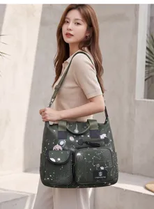 Grand sac bandoulière étanche en nylon cabas décontracté avec imprimé espace galaxie