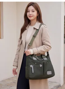 Vrouwen grote capaciteit nylon crossbody tas casual schouder forenzenhandtas groen
