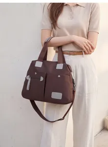 Vrouwen grote capaciteit nylon schoudertas shopper handtas casual mode stijl detail
