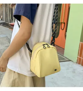 Kleine gele crossbody tas, lichte schattige ei schoudertas met meerdere compartimenten reizen.