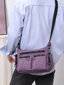 Multifunctional commuter canvas crossbody bag with multi-pockets for men and women daily use