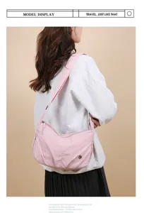 Sac à bandoulière en nylon pour femme grande capacité sac de ban étanche rose