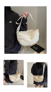 Casual minimalisti tsanta homou apo nilon yia gynaikes, megali xoritikotita, styl chic.