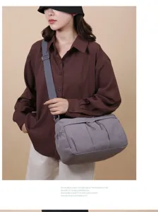 Sac bandouliere de voyage en nylon leger avec multiples poches sac casual pour femme