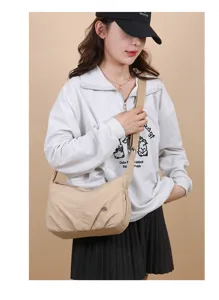 Sac bandoulière décontracté en nylon pour femme, étanche et grand sac quotidien d'automne.