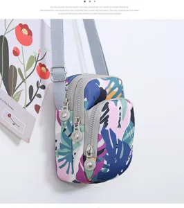 Femme nylon mini sac bandoulière téléphone mode décontracté vertical sac épaule poche