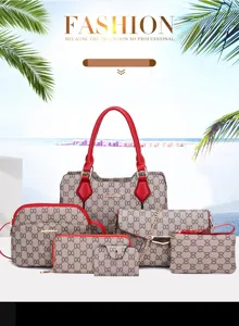 Sac à main pour femme ensemble de six pièces imprimé de luxe sac bandoulière fourre-tout.