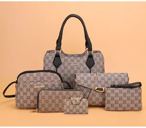 Sac a main pour femme ensemble de 6 pieces printaniers 2025 cabas sac porte epaule imprime