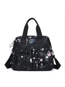 Sac à Couches Imprimé Ciel Étoilé Grande Capacité Multifonctionnel Hydrofuge Sac à Main Sac Bandoulière pour Femmes