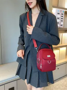 Sac à bandoulière rouge tendance pour femme sac porté épaule élégant multi poches quotidien