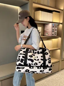 Bolsa de Viaje de Tela Oxford de Gran Capacidad Estampada Bolso de Mano Equipaje Ligero Bolsa de Fin de Semana para Mujeres Hombres