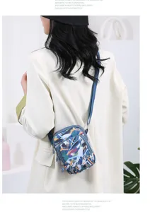 Sac bandoulière en nylon pour femme mini sac vertical sac de téléphone portable tendance