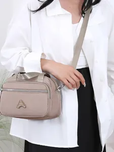 Sac bandoulière tendance pour femme en tissu oxford décontracté multi-poches kaki