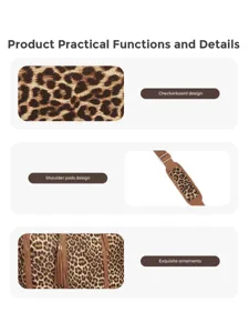 Leopard print shoulder bag detail view fashion casual tote bag with exquisite tassel design